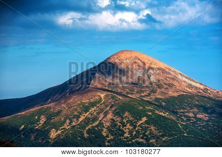 highest mountain Hoverla in carpathians mountains