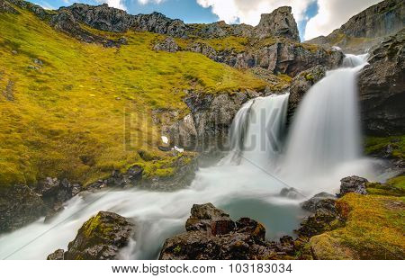 Part of the Klifbrekkufossar falls