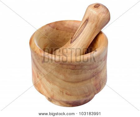 Wooden Mortar With Pestle