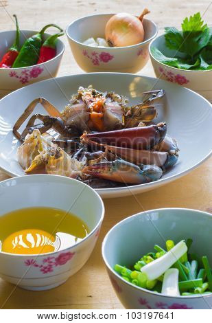 Menu and crab flavoring ingredients in the sauce.