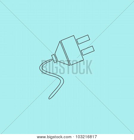 Vector electrical plug web flat icon.