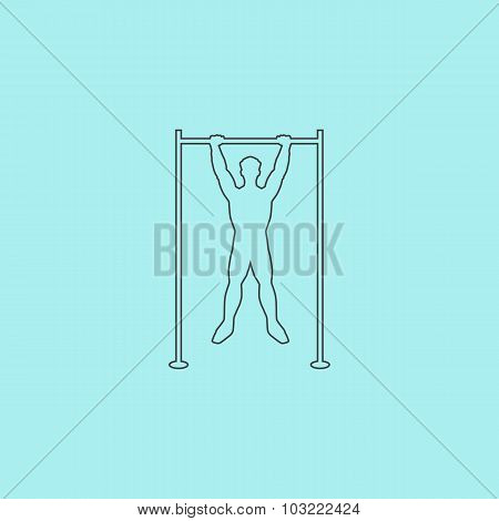 Horizontal bar and man
