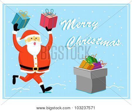Greeting card christmas santa claus
