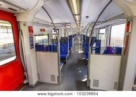 Frankfurt Am Main, Germany - September 11, 2015: Interior Of The Electric Multiple Unit Of Frankfurt