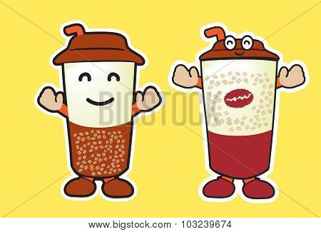 Coffee cup mascot