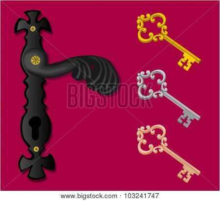 door handle with keys