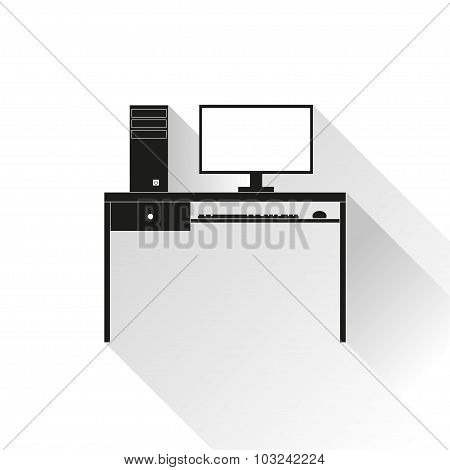 Flat Design Modern Vector Illustration Concept Of Office Workspace.