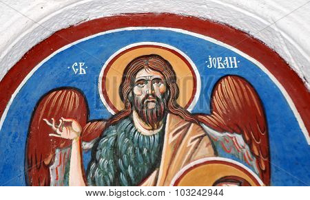 Picture of an Othodox fresco. Religion theme.