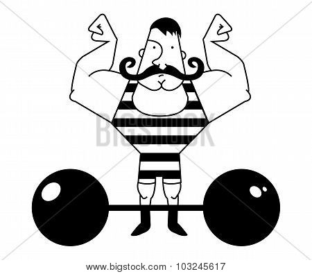 Circus athlete. Contour