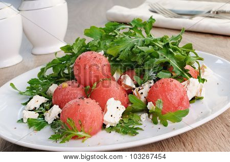 Watermelon Salad With Arugula And Feta