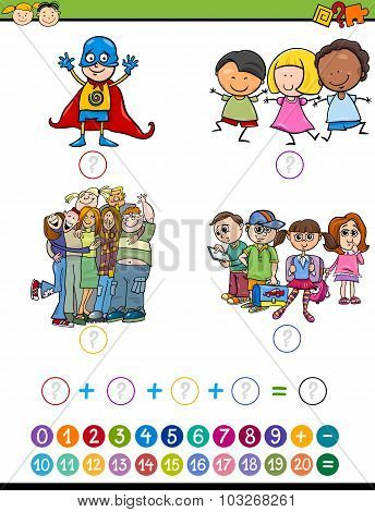 Math Game Cartoon Illustration