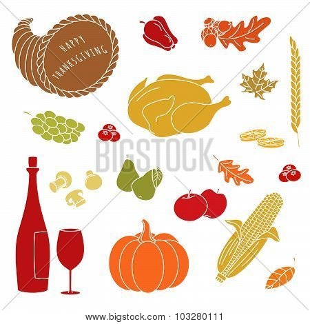 Thanksgiving Colorful Elements.