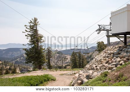 Idle Ski Lift In Summer