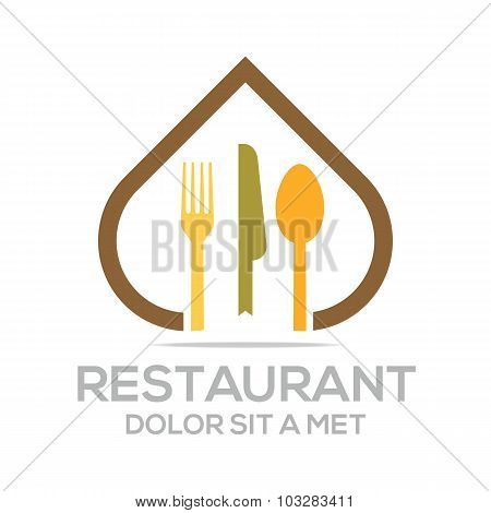 Logo kitchen set utensils restaurant