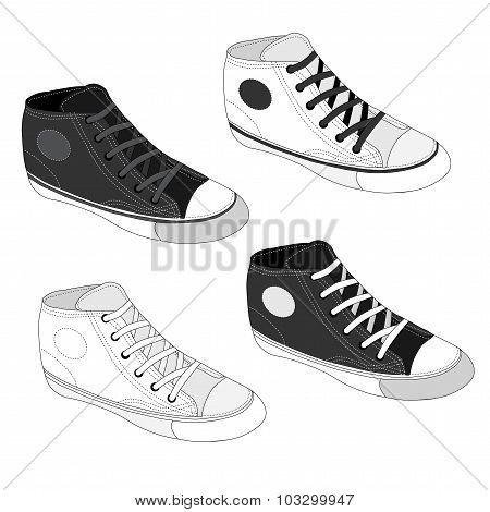 Classic sneaker sketched, Vector
