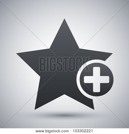 Vector Star Favorite Icon With Plus Glyph