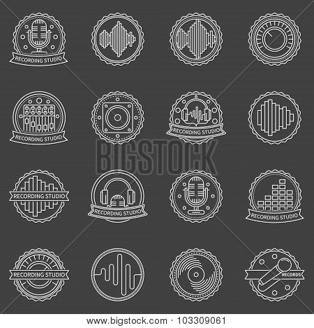 Recording studio labels and badges