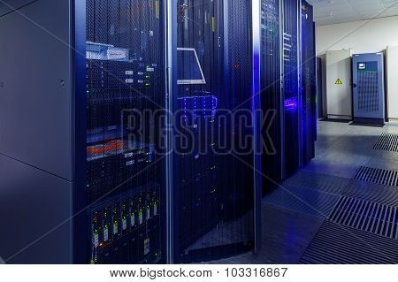 Room Data Center Rows Of Computer Equipment