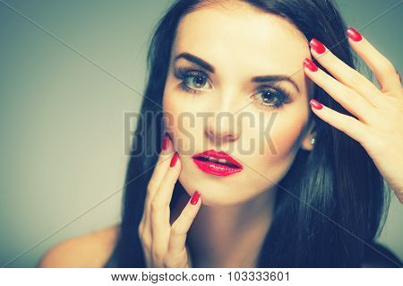 Beauty Portrait Retro Looking Colors