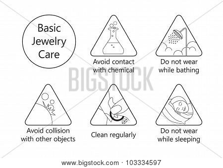 Jewelry care icons