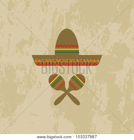 Mexican hat and maracas