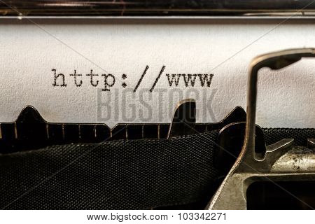 Url Text Beginning Written By Old Typewriter