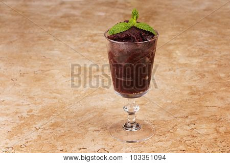 Acai Pulp In Glass With Fresh Mint
