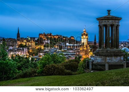 Night view over Edinburgh
