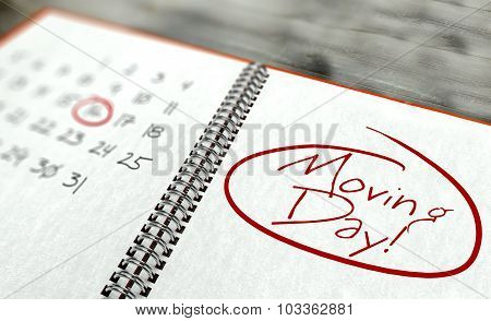 Moving Important Day, Calendar Concept