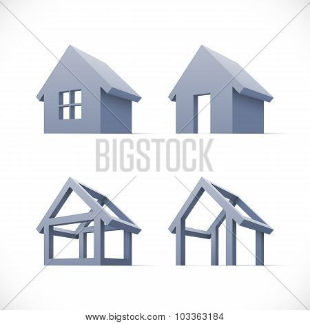 Set of abstract houses icons