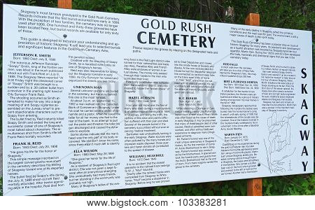 Gold Rush Cemetery List of Famous Gravesites