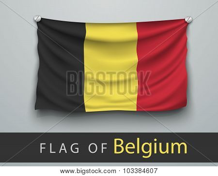 Flag Of Belgium Battered, Hung On The Wall
