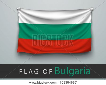 Flag Of Bulgaria Battered, Hung On The Wall