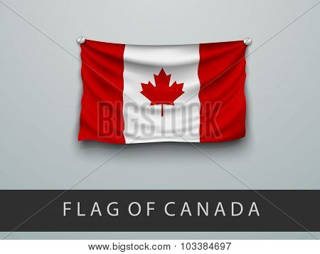 Flag Of Canada Battered, Hung On The Wall