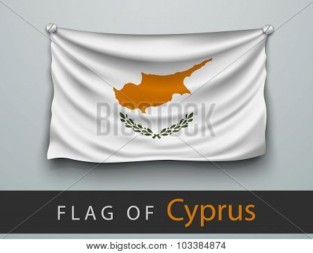 Flag Of Cyprus Battered, Hung On The Wall