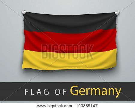 Flag Of Germany Battered, Hung On The Wall