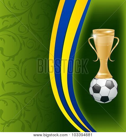 Football card with ball and prize
