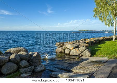 Lake Vattern at Vadstena in Sweden