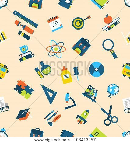 Seamless Texture with of Education Icons