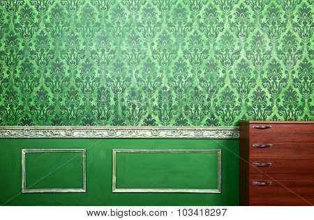 Interior Of Green Room With Rococo Elements