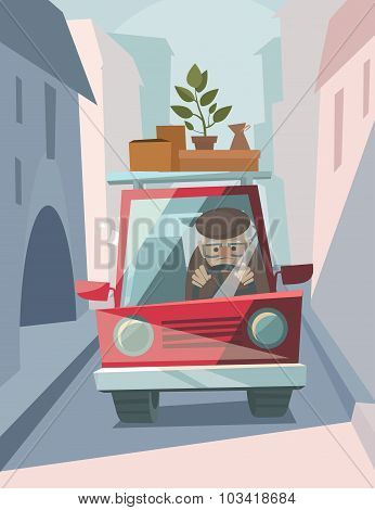 Old Man Drive A Car
