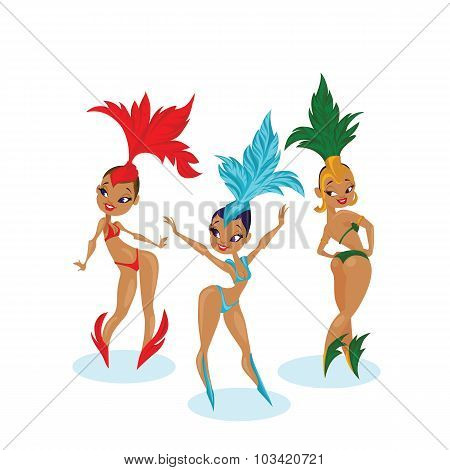 cartoon cute design of dancing samba queen