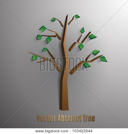 vector abstract tree with green foliages,eps 10.