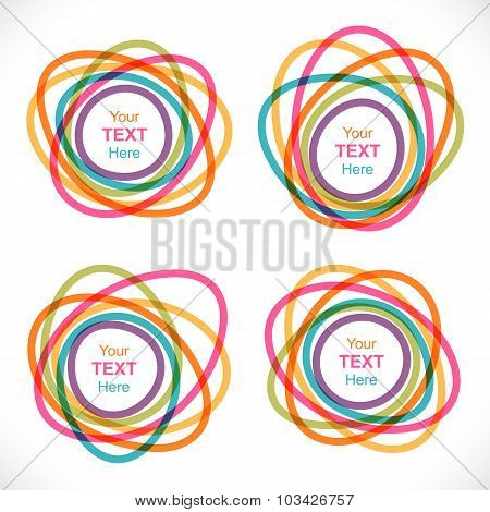 Set of colorful round abstract banners