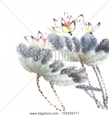 Chinese painting of a Lotus