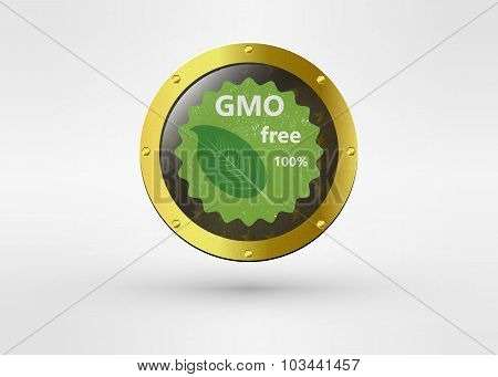 Made with Non - GMO ingredients grunge rubber medal, vector illustration