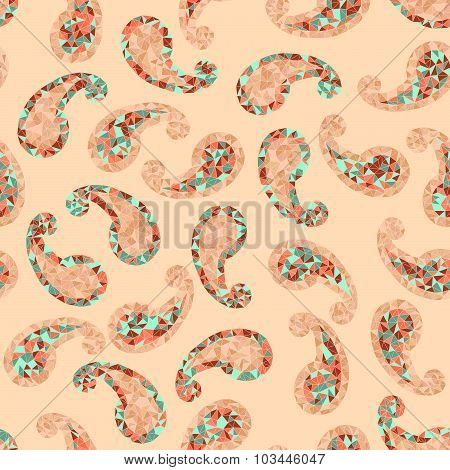 Abstract paisley backdrop. Seamless pattern.