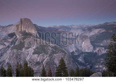 Half Dome, Dusk, Glacier Point.