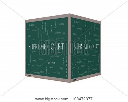 Supreme Court Word Cloud Concept On A 3D Blackboard