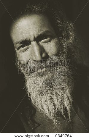 Indigenous Senior Indian Man Looking Camera Concept